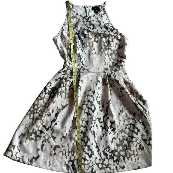 Mossimo sleeveless Green And Pink watercolor pattern skater dress sz small - Picture 6 of 7